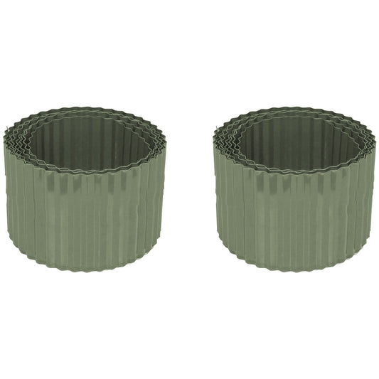 Greenlife Metal Garden Edging Roll 2 x 6M x 150mm Eucalyptus - Auzzistore