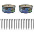 Greenlife Plastic Garden Edging 2 x (1000 x 15cm) With 20 Pegs Slate Grey