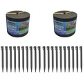 Greenlife Plastic Garden Edging 2 x (1000 x 15cm) With 20 Pegs Black