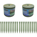 Greenlife Plastic Garden Edging 2 x (1000 x 15cm) With 20 Pegs Eucalyptus