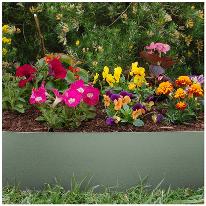 Greenlife Plastic Garden Edging 2 x (1000 x 15cm) With 20 Pegs Eucalyptus
