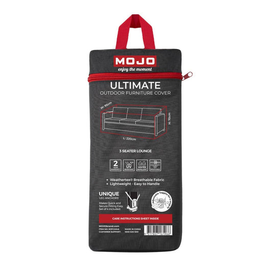 Mojo 3 Seat Lounge Cover - Weathertex - 2200mm x 700mm x 950mm - UV & Water Resistant
