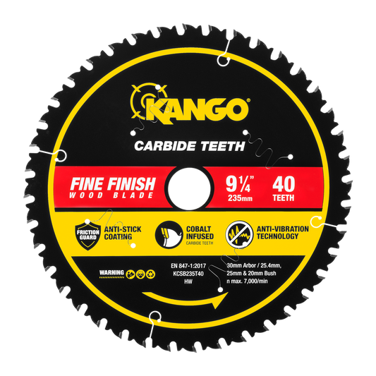 Kango 235mm 40T Mitre Saw Blade - Cobalt Carbide - Clean Cuts - Durable