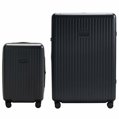 Globite Durable 2-Piece Luggage Set with 4 Packing Cubes Black Polycarbonate