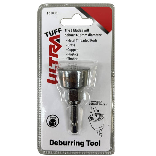 Ultra Tuff Deburring Tool - 3 to 18mm - 6.4mm Shank - 3 Tungsten Blades - Auzzistore