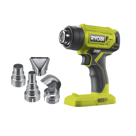 Ryobi 18V ONE+ Heat Gun Skin Only - Compact - 460°C - 4 Nozzles - LED Worklight - Auzzistore