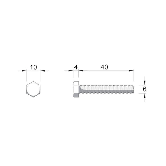 Zenith M6 x 40mm Hot Dip Galvanised Hex Head Bolts and Nuts Each – view 2 - Auzzistore
