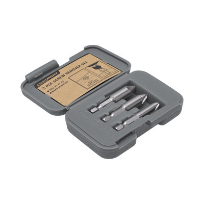 Craftright Screw Remover Set - #1 #2 #3 - Nickel Plated Steel - 3 Piece
