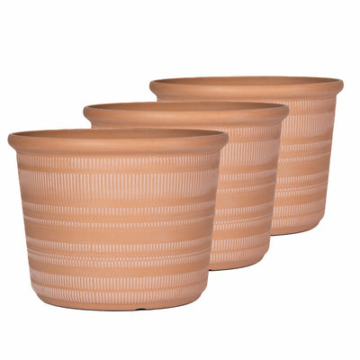 Trendspot Forum Planters 3 Pack 14.4in Terracotta Weather Resistant PP