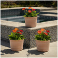 Trendspot Forum Planters 3 Pack 14.4in Terracotta Weather Resistant PP