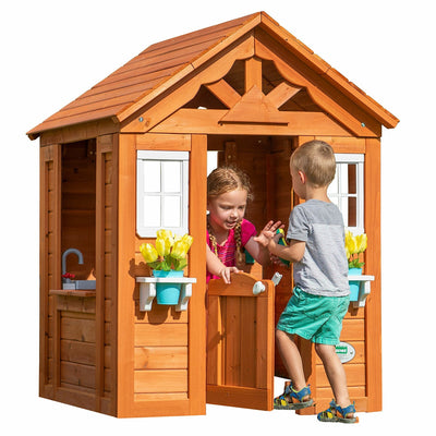 Backyard Discovery Timberlake Wooden Cedar Kids Cubby House Durable