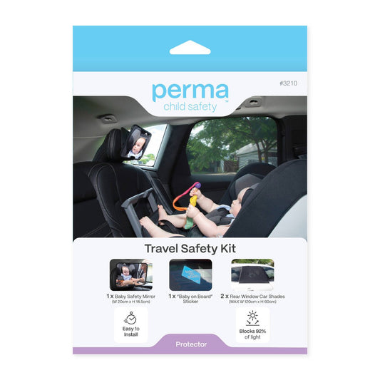 Perma Child Safety Travel Safety Kit - 3 Piece Set - Sunshades, Mirror, Sign - 120cm x 60cm