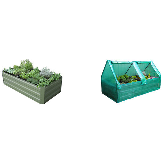 Greenlife Large Garden Bed And Greenhouse Cover 180 x 90 x 45cm Eucalyptus