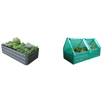 Greenlife Large Garden Bed And Greenhouse Cover 180 x 90 x 45cm Slate Grey