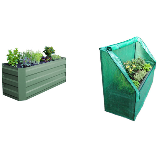 Greenlife Slimline Garden Bed And Greenhouse Cover 120 x 45 x 45cm Eucalyptus