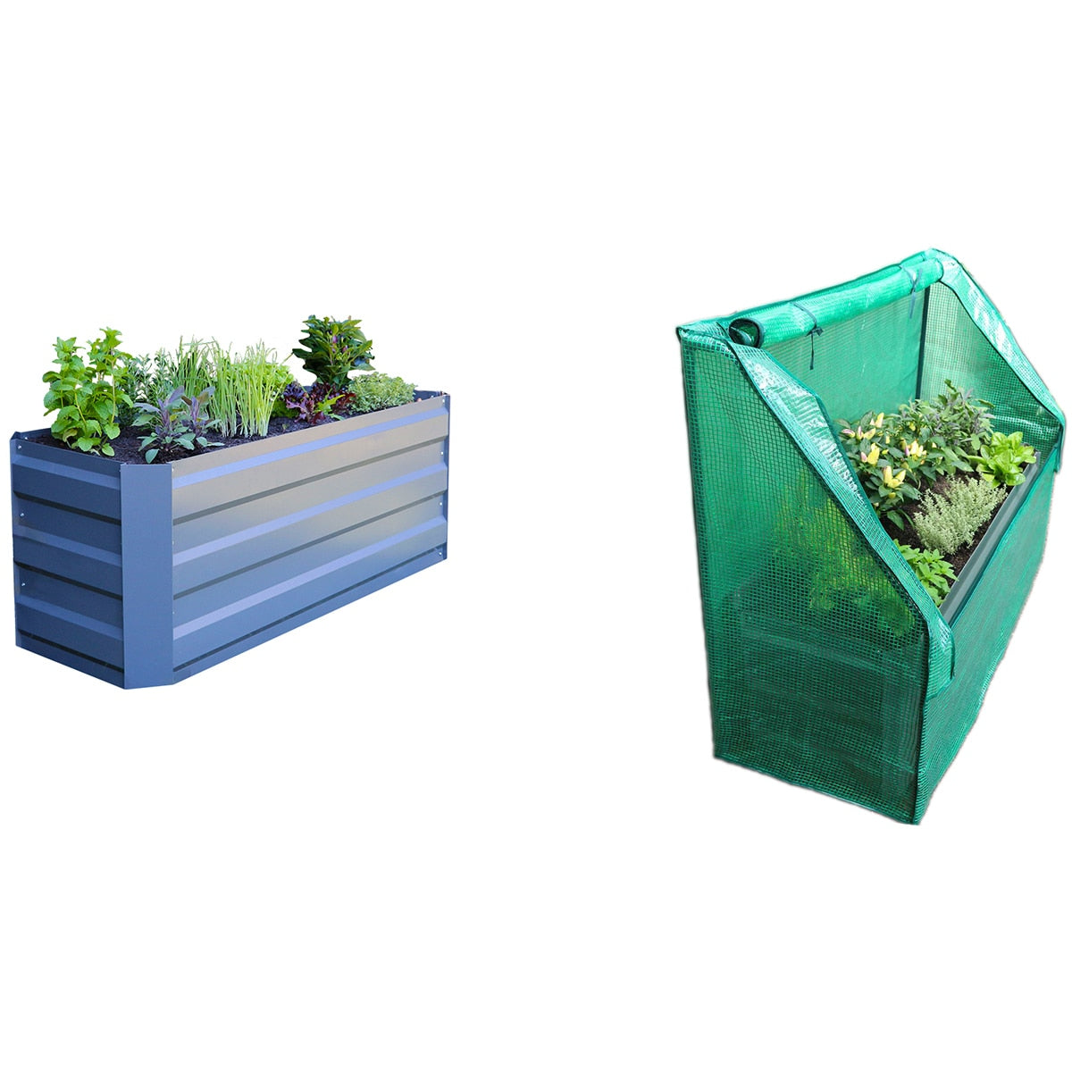 Greenlife Slimline Garden Bed And Greenhouse Cover 120 x 45 x 45cm Slate Grey