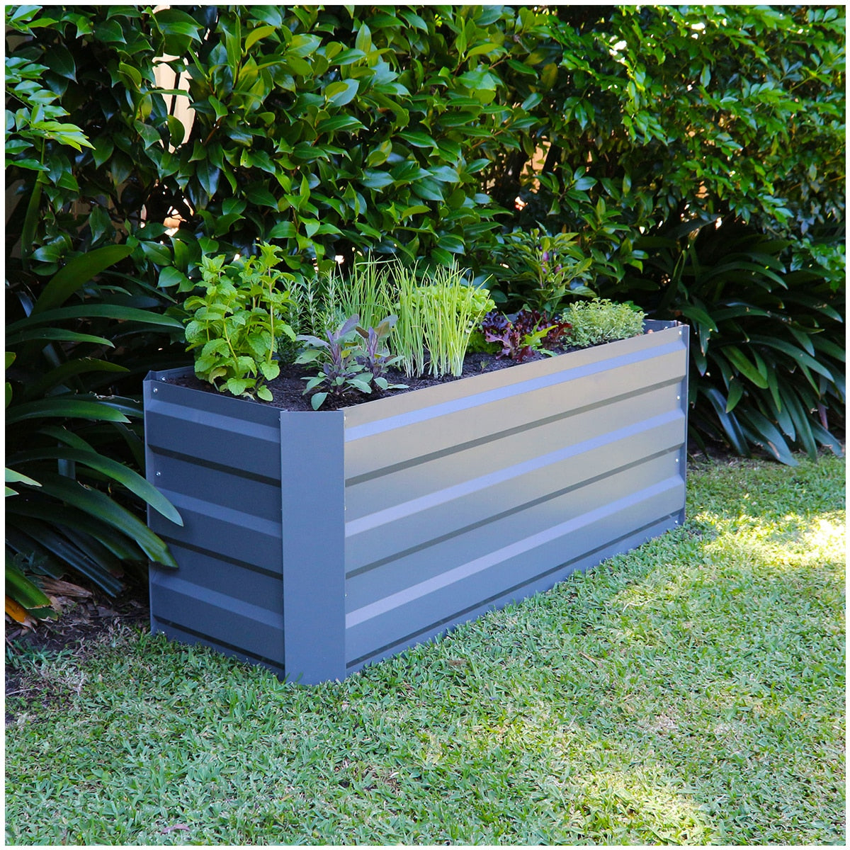 Greenlife Slimline Garden Bed And Greenhouse Cover 120 x 45 x 45cm Slate Grey