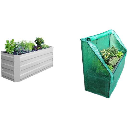 Greenlife Slimline Garden Bed And Greenhouse Cover 120 x 45 x 45cm White