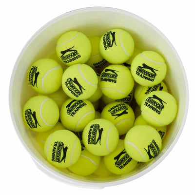 Slazenger Training Tennis Balls Bucket 60 Balls Yellow Durable DWSQ03060