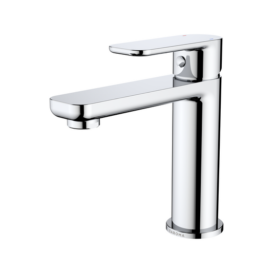 Caroma Chrome Luna Basin Mixer - Lead Free Brass - 40mm x 167mm x 125mm - Efficient Water Flow