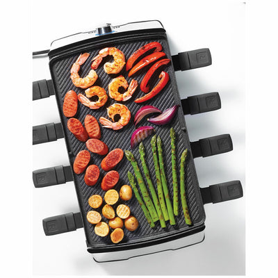 Ricardo The Rock Reversible Raclette Grill Capacity 8 Stainless Steel/Black