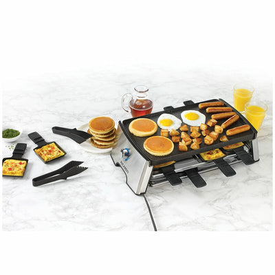 Ricardo The Rock Reversible Raclette Grill Capacity 8 Stainless Steel/Black