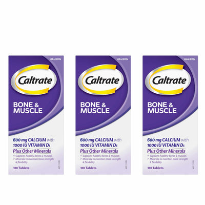 Caltrate Bone and Muscle Calcium Tablets 3 x 100 Pack Vitamin D