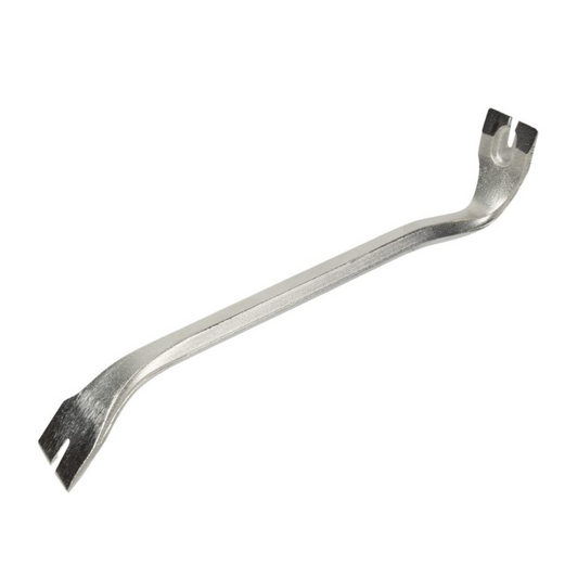 Hanwood Skirting Pry Bar - 240mm - High Carbon Steel - Nickel Plated - Moulding Removal Tool - Auzzistore