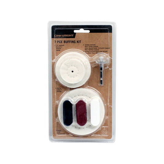 Craftright Buffing Kit - 7 Piece - Cotton Felt Pads - Polishing Tool – view 2 - Auzzistore