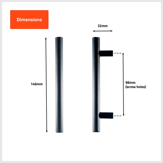 Taskmaster Black Matte Hollow T Handle 4 Pack - 96mm - Steel – view 2
