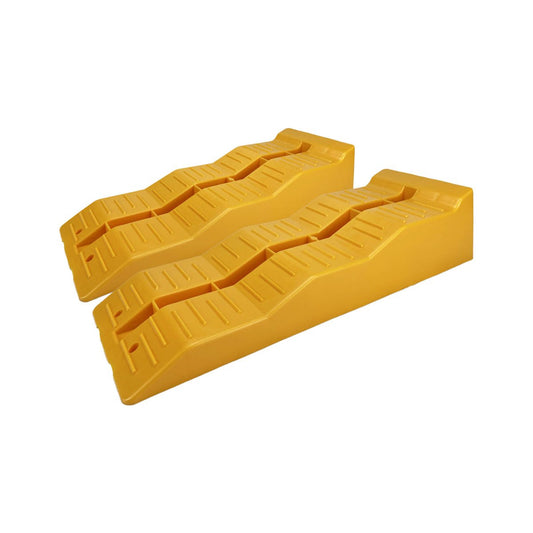 All Set Yellow Caravan Levelling Ramp Pair - 300mm x 150mm x 600mm - Durable Stability
