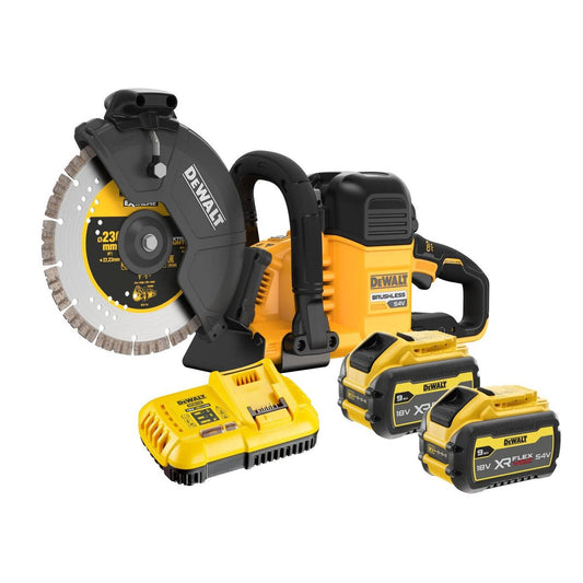 Dewalt 54V Brushless Concrete Cut Off Saw Kit - 230mm - 2 x 9.0Ah Batteries - Auzzistore