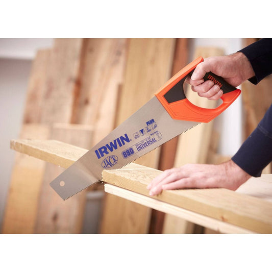 Irwin 350mm Handsaw - C75 Steel Blade - Ergonomic Handle - Fast Cutting – view 2