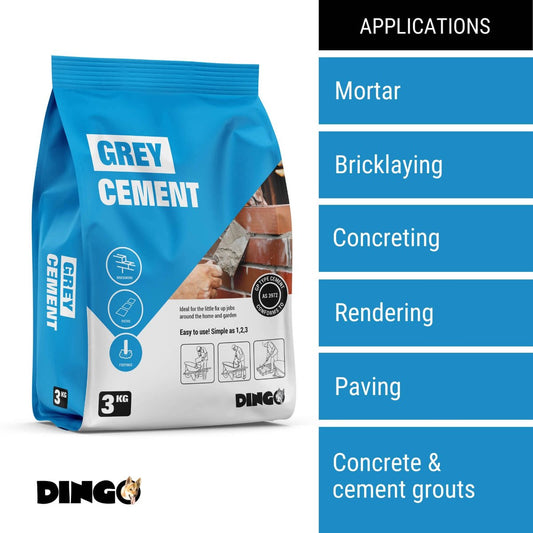 Dingo Grey Cement - 3kg - Cement - Versatile For Mortar And Concrete – view 2 - Auzzistore
