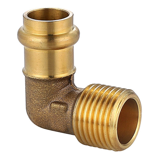 Smartex Press Male Elbow - 15mm x 15mm - Lead-Free Brass - Flame-Free Installation - Auzzistore
