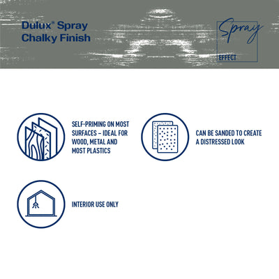 Dulux Spray Paint Chalky 340g Battle Dress - Fast Drying - Self-Priming