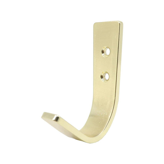 Adoored Brushed Brass Nuvo Deco Hook - 25mm x 80mm x 50mm - Durable Design