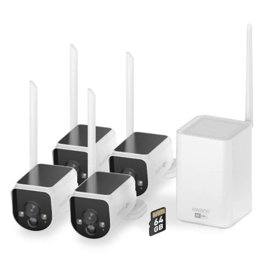 Swann maxranger4k Solar Wireless Security System 4 Pack - 4K Ultra HD - 64GB - Auzzistore