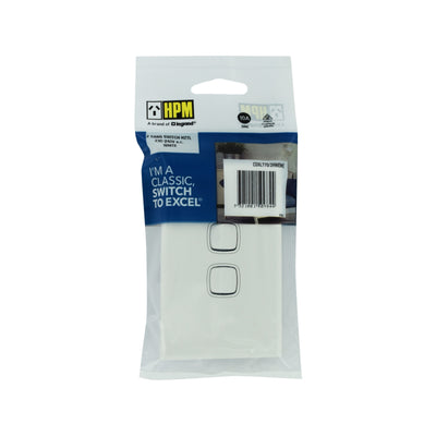 Hpm Excel 2 Gang Horizontal Wall Switch
