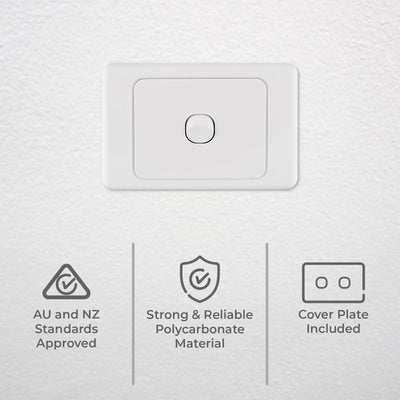 Deta White Single Switch - 10 Pack - Polycarbonate - 2 Way - Durable