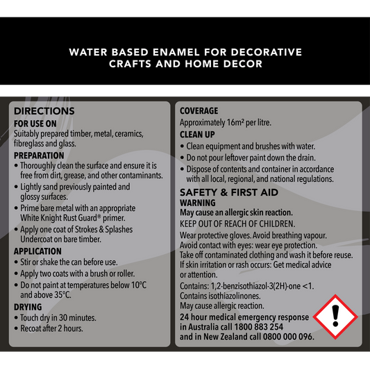 White Knight Strokes and Splashes Paint - 100ml - Water Based - Gloss Finish – view 2 - Auzzistore
