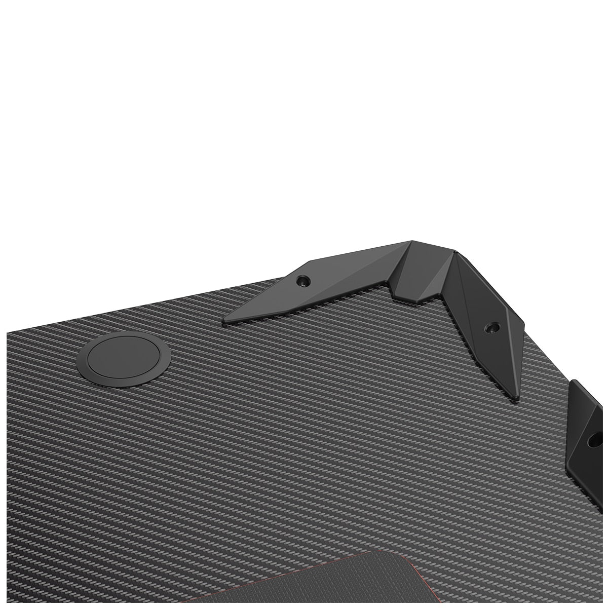 Eureka Ergonomic Z1-S Gaming Desk with Blue LED Lights, Carbon Fibre Texture, Controller Stand, Cup Holder, Headphone Hook