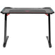 Eureka Ergonomic Z1-S Gaming Desk with Blue LED Lights, Carbon Fibre Texture, Controller Stand, Cup Holder, Headphone Hook – view 3