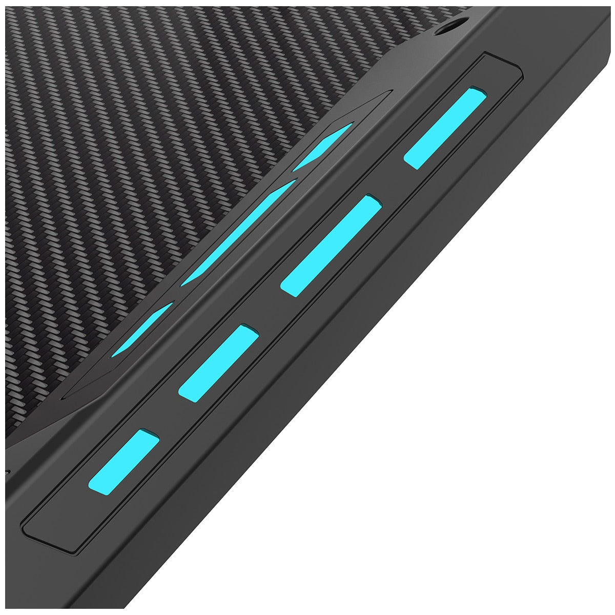 Eureka Ergonomic Z1-S Gaming Desk with Blue LED Lights, Carbon Fibre Texture, Controller Stand, Cup Holder, Headphone Hook