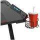 Eureka Ergonomic Z1-S Gaming Desk with Blue LED Lights, Carbon Fibre Texture, Controller Stand, Cup Holder, Headphone Hook – view 11