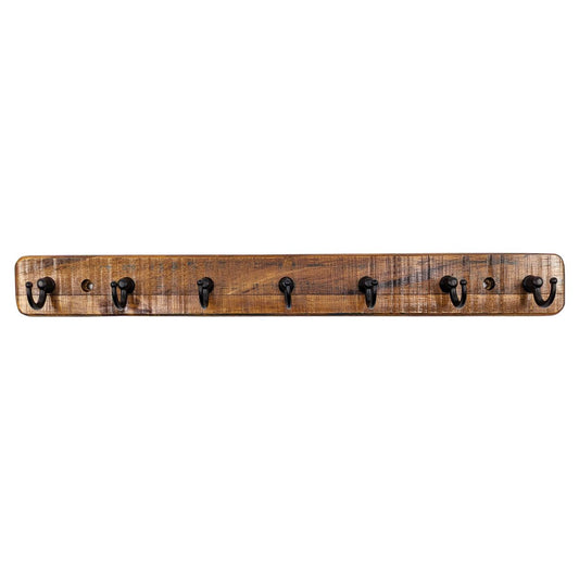 Adoored 7 Black Hook Rustic Board Key Rack - 385mm x 40mm x 10mm - Durable Organisation – view 2