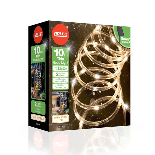 Arlec 10m Warm White Solar Powered Thin LED Rope Light - 100 LEDs – view 2 - Auzzistore