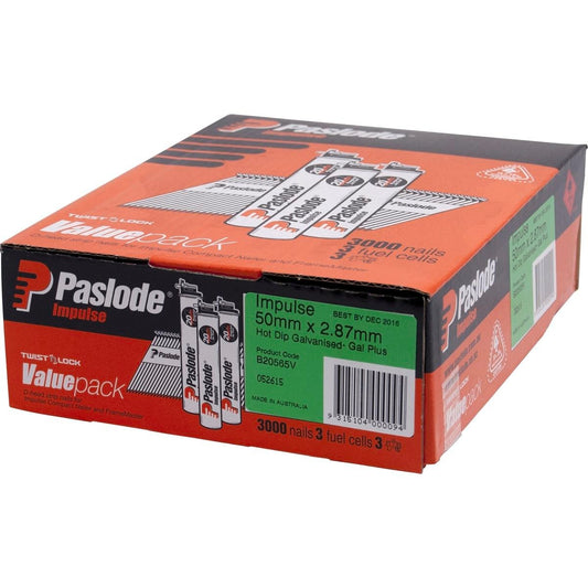 Paslode Impulse Nail - 50mm - Hot Dipped Galvanised - D Head - 3000 Pack - Auzzistore