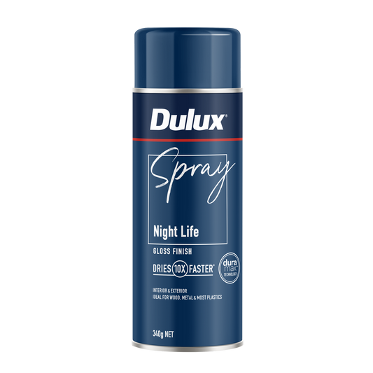 Dulux Spray Paint 340g Gloss Night Life - Fast Drying - Self-Priming - Auzzistore