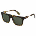 Police Square Acetate Sunglasses Mens 53mm Green Lens Havana SPLF71 53781Y